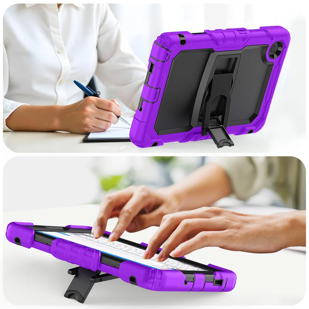 For Lenovo Tab K9 Case Kickstand PC + Silicone Shockproof Tablet Cover - Purple - Image 7