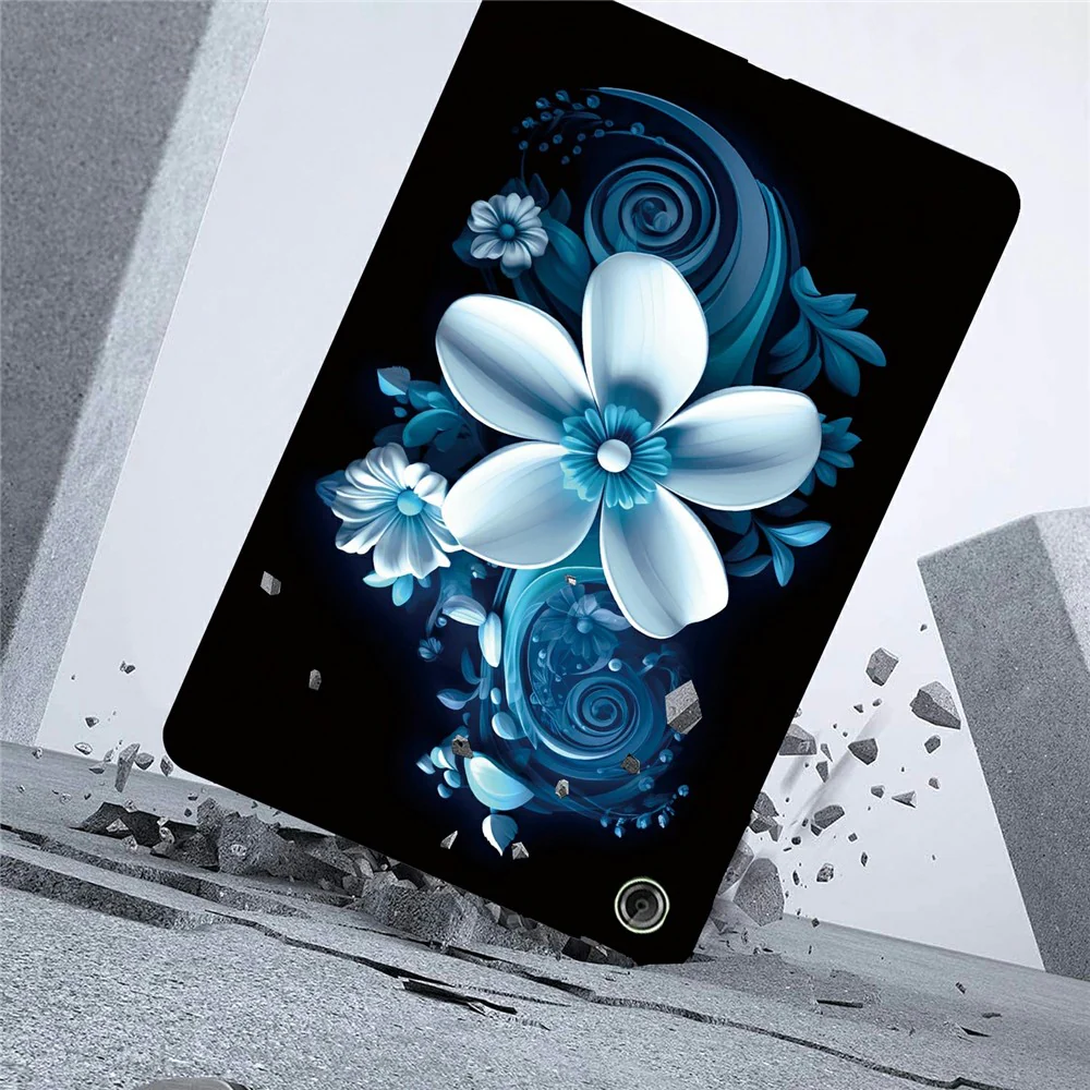 For Lenovo Tab K9 Case Pattern Printing Slim Soft TPU Tablet Cover - Black Orchid - Image 4