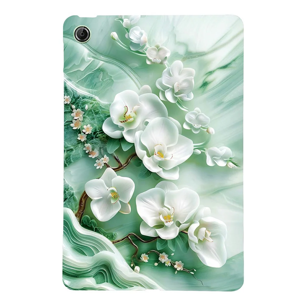 For Lenovo Tab K9 Case Pattern Printing Slim Soft TPU Tablet Cover - Jade Flower