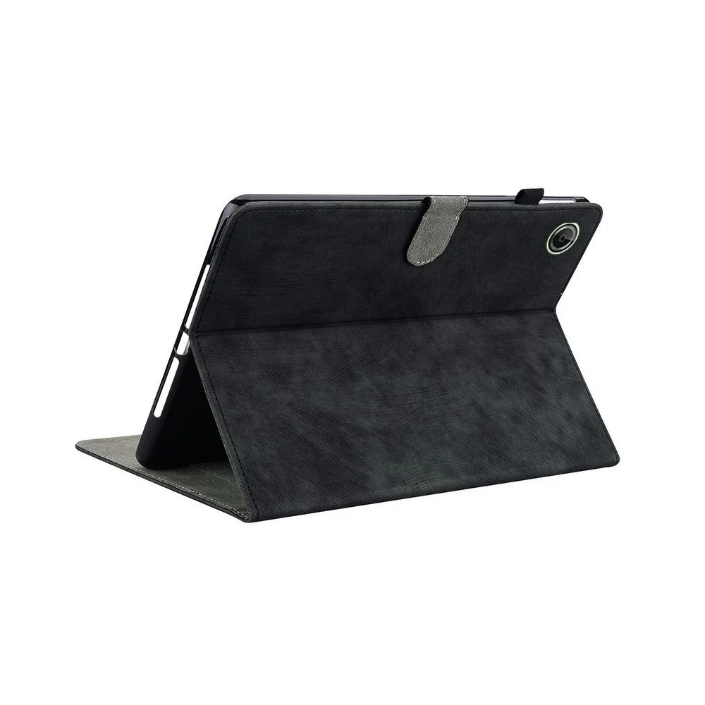 For Lenovo Tab K9 Case Tiger Imprint Anti-Scratch PU Leather Tablet Cover - Black - Image 4