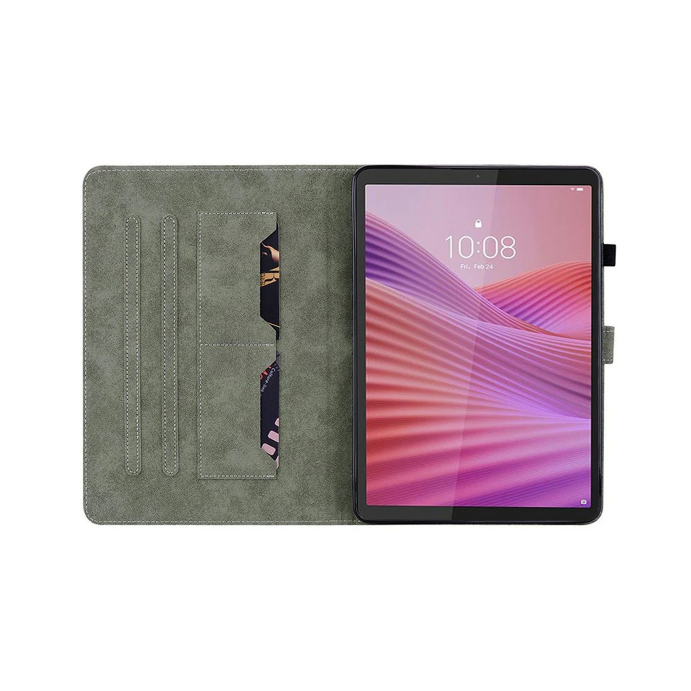 For Lenovo Tab K9 Case Tiger Imprint Anti-Scratch PU Leather Tablet Cover - Blue - Image 2