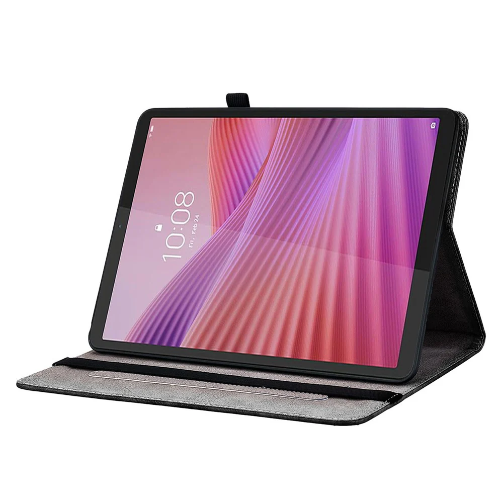 For Lenovo Tab K9 Leather Case Pattern Printed Stand Tablet Cover with Card Slots - Pink Butterfly - Image 3