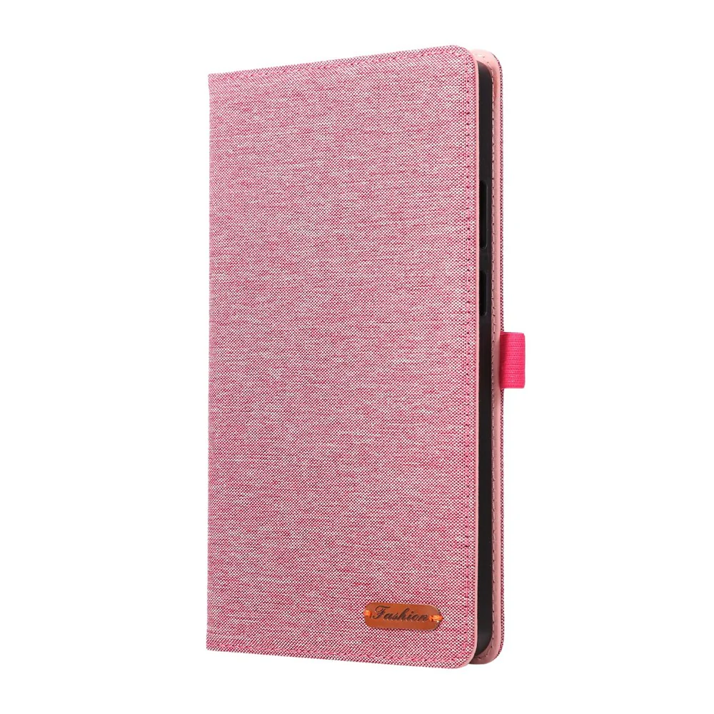 For Lenovo Tab K9 / Tab One Case with Stand Card Holder Cloth Texture Leather Tablet Cover - Pink - Image 6