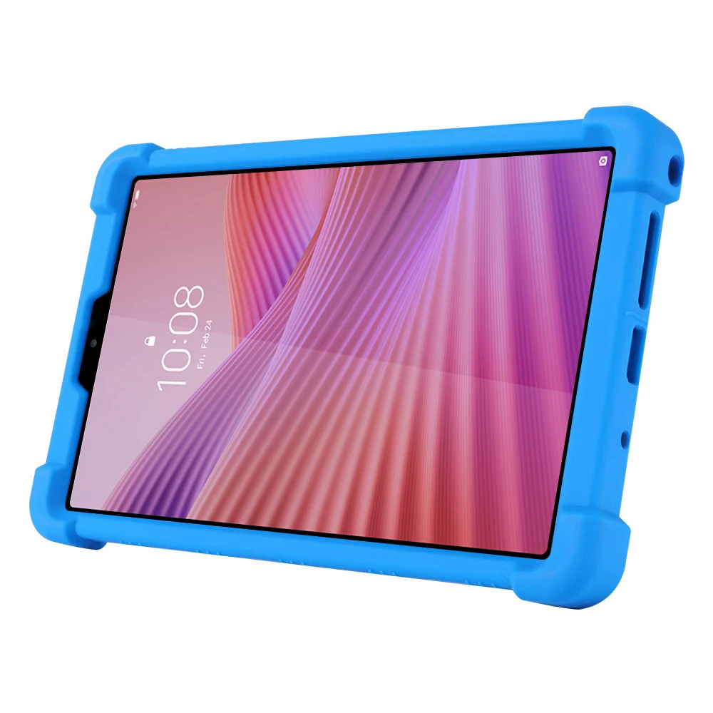 For Lenovo Tab K9 / Tab One Silicone Case with Kickstand Rugged Protective Cover - Rose - Image 4