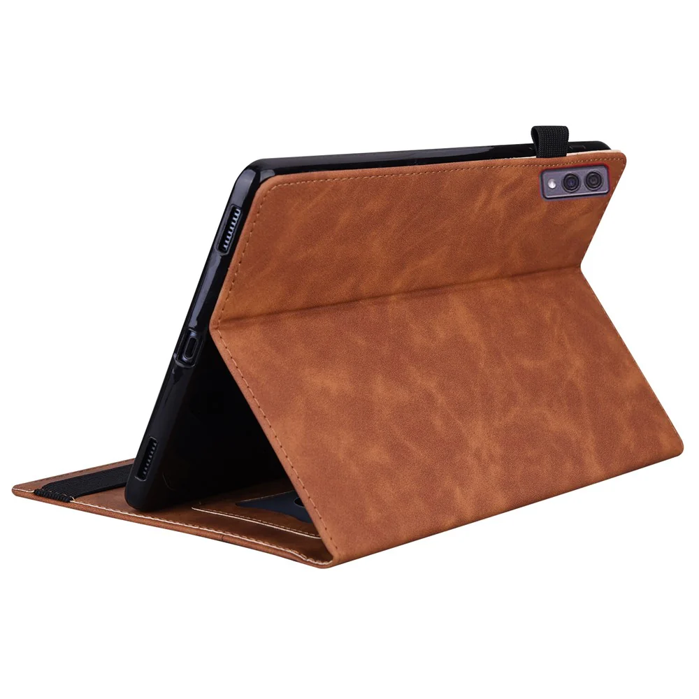 For Lenovo Tab M10 5G Case Full Protection PU Leather Tablet Cover with Wallet Stand - Brown - Image 4