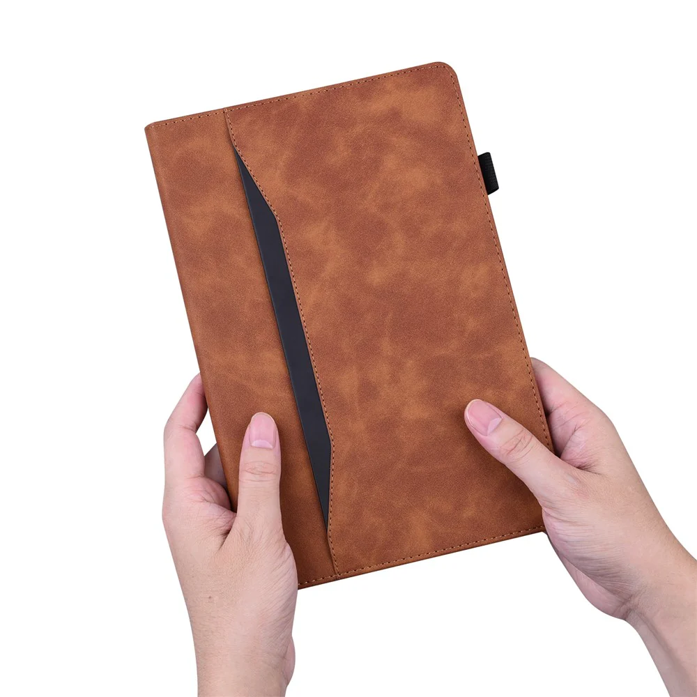 For Lenovo Tab M10 5G Case Full Protection PU Leather Tablet Cover with Wallet Stand - Brown - Image 6
