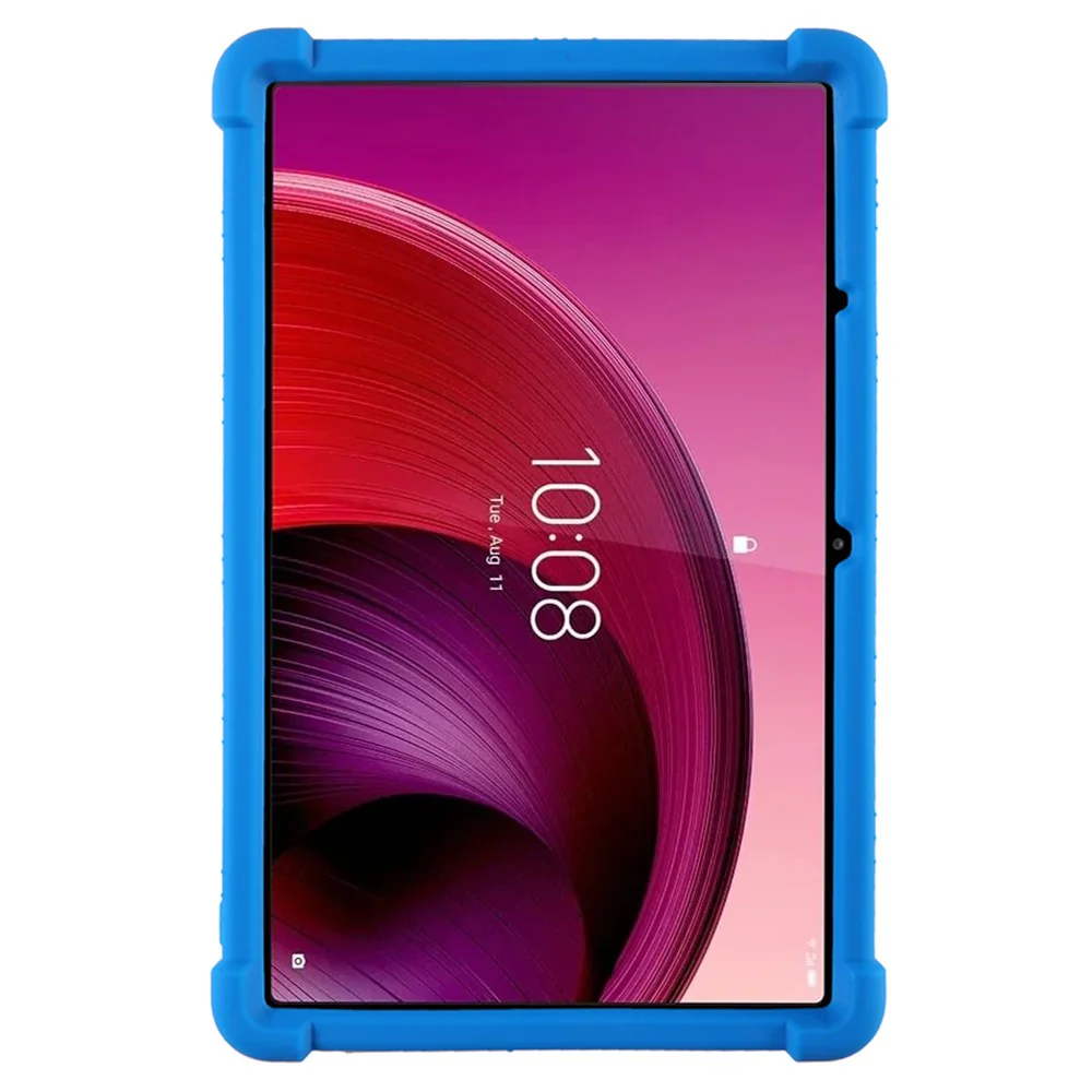 For Lenovo Tab M10 5G Silicone Protective Case Folding Kickstand Tablet Anti-drop Cover - Dark Blue - Image 2