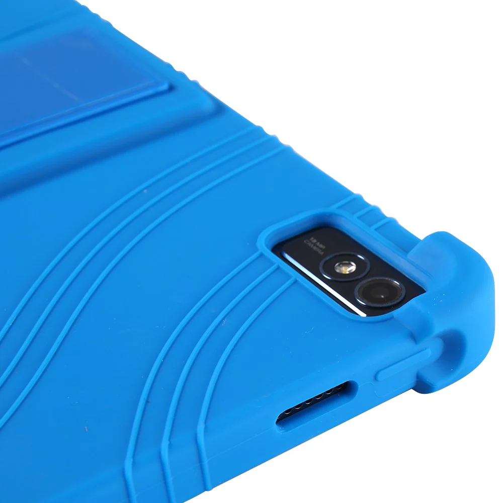 For Lenovo Tab M10 5G Silicone Protective Case Folding Kickstand Tablet Anti-drop Cover - Red - Image 7