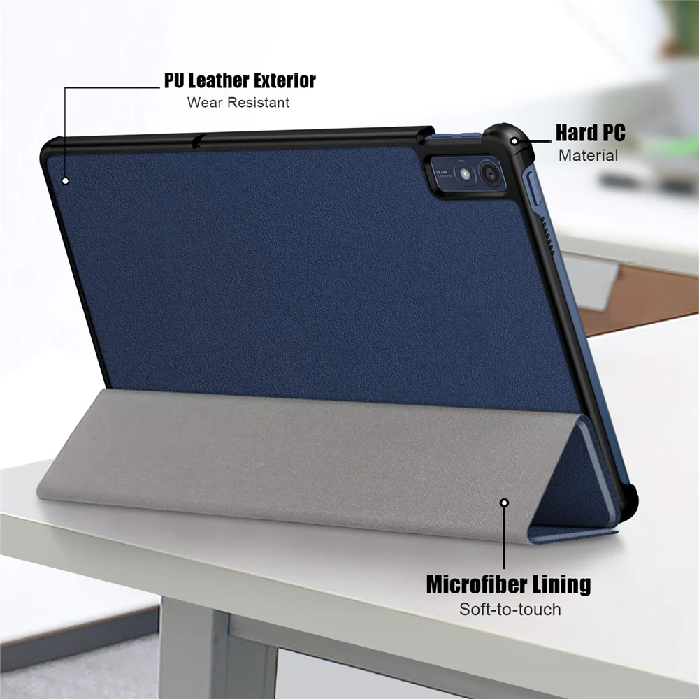 For Lenovo Tab M10 5G TB-360ZU Trifold Stand Smart Case PU Leather Full Body Protective Tablet Cover - Dark Blue - Image 6