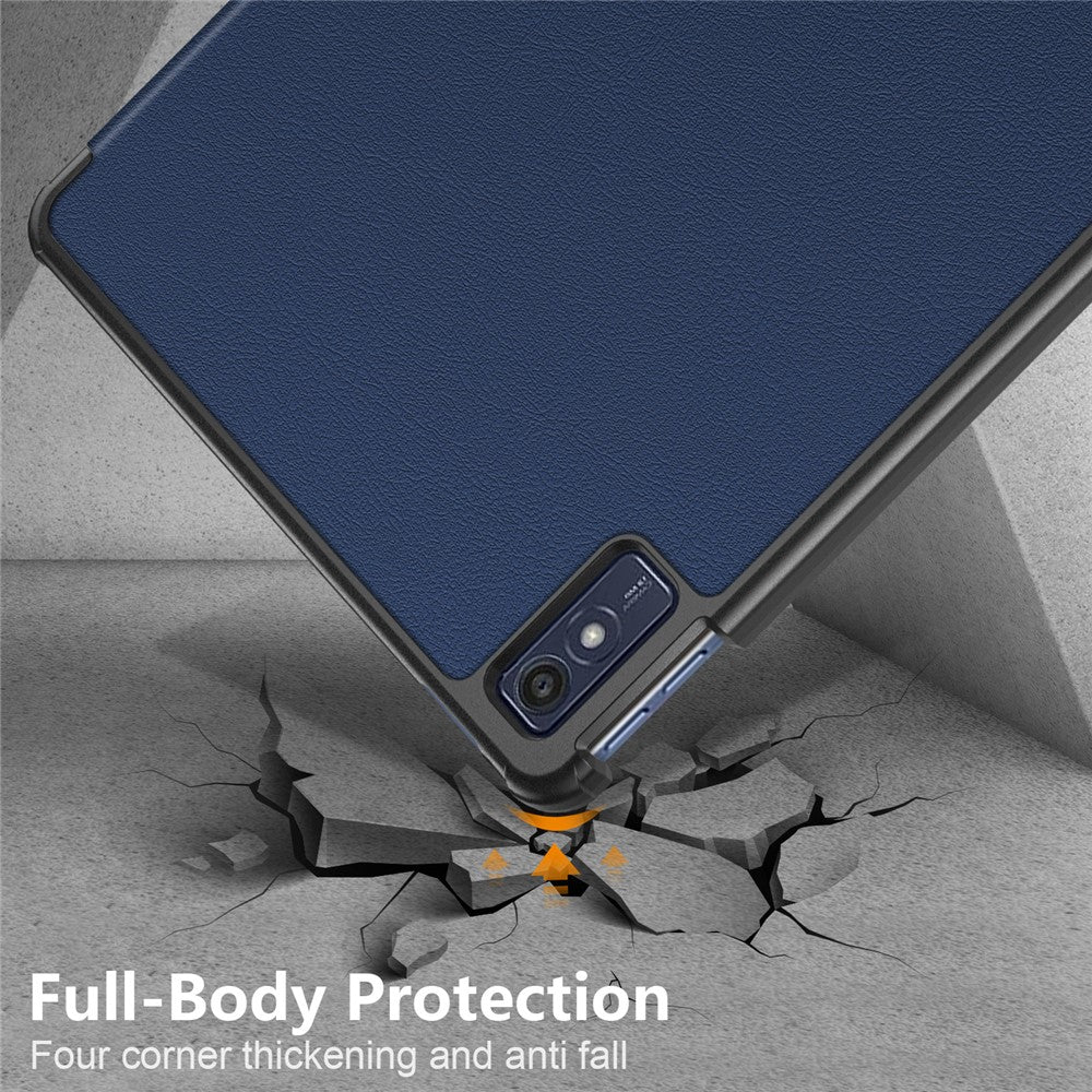 For Lenovo Tab M10 5G TB-360ZU Trifold Stand Smart Case PU Leather Full Body Protective Tablet Cover - Dark Blue - Image 7
