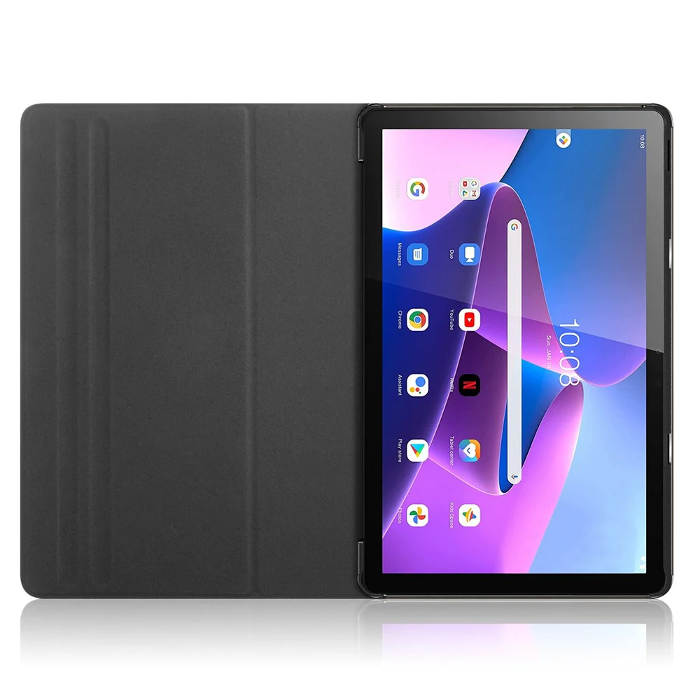 For Lenovo Tab M10 (Gen 3) 10.1 inch 328F 360-degree Rotary Stand Function Pattern Printing PU Leather Tablet Case with Auto Wake/Sleep - Galaxy - Image 3