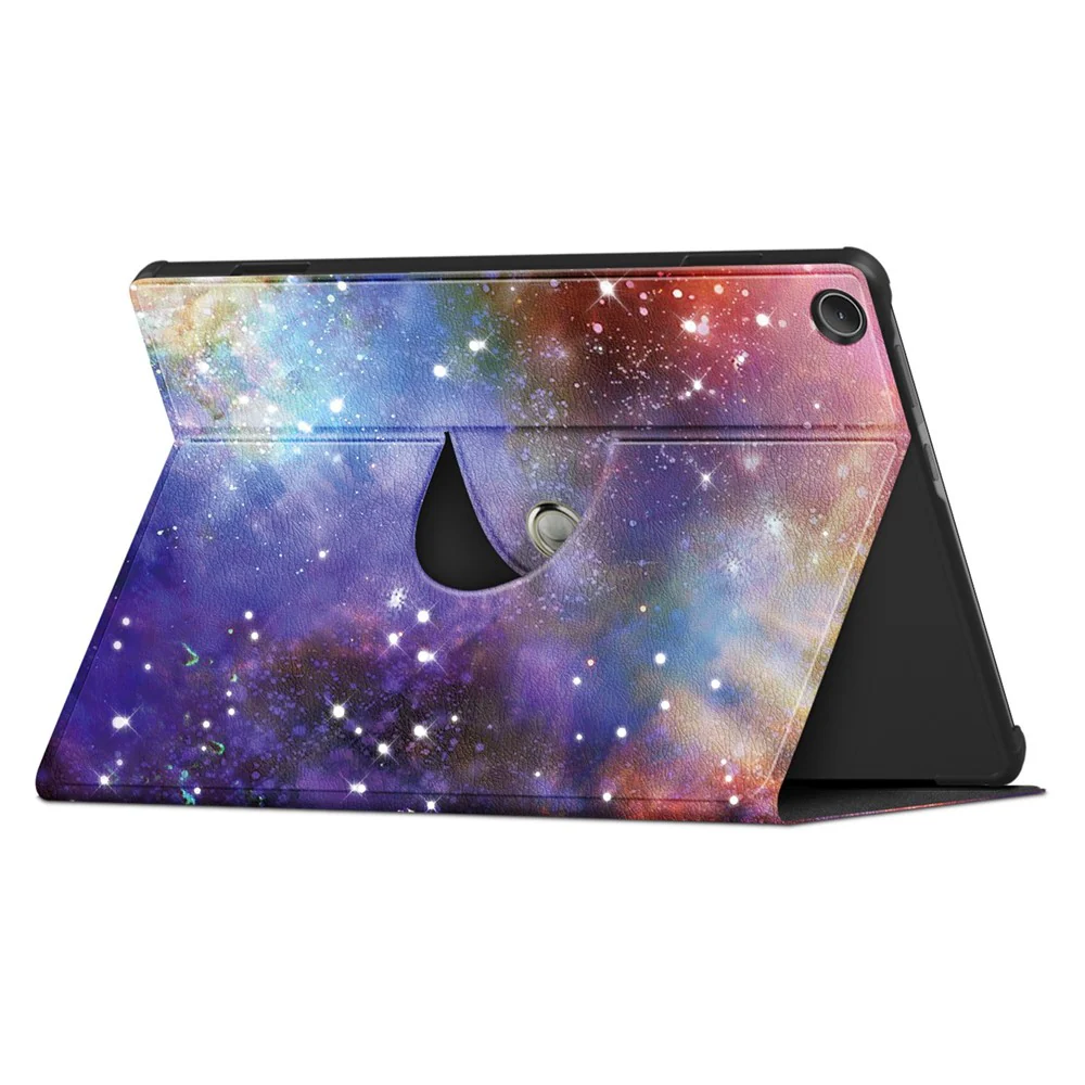 For Lenovo Tab M10 (Gen 3) 10.1 inch 328F 360-degree Rotary Stand Function Pattern Printing PU Leather Tablet Case with Auto Wake/Sleep - Galaxy - Image 5