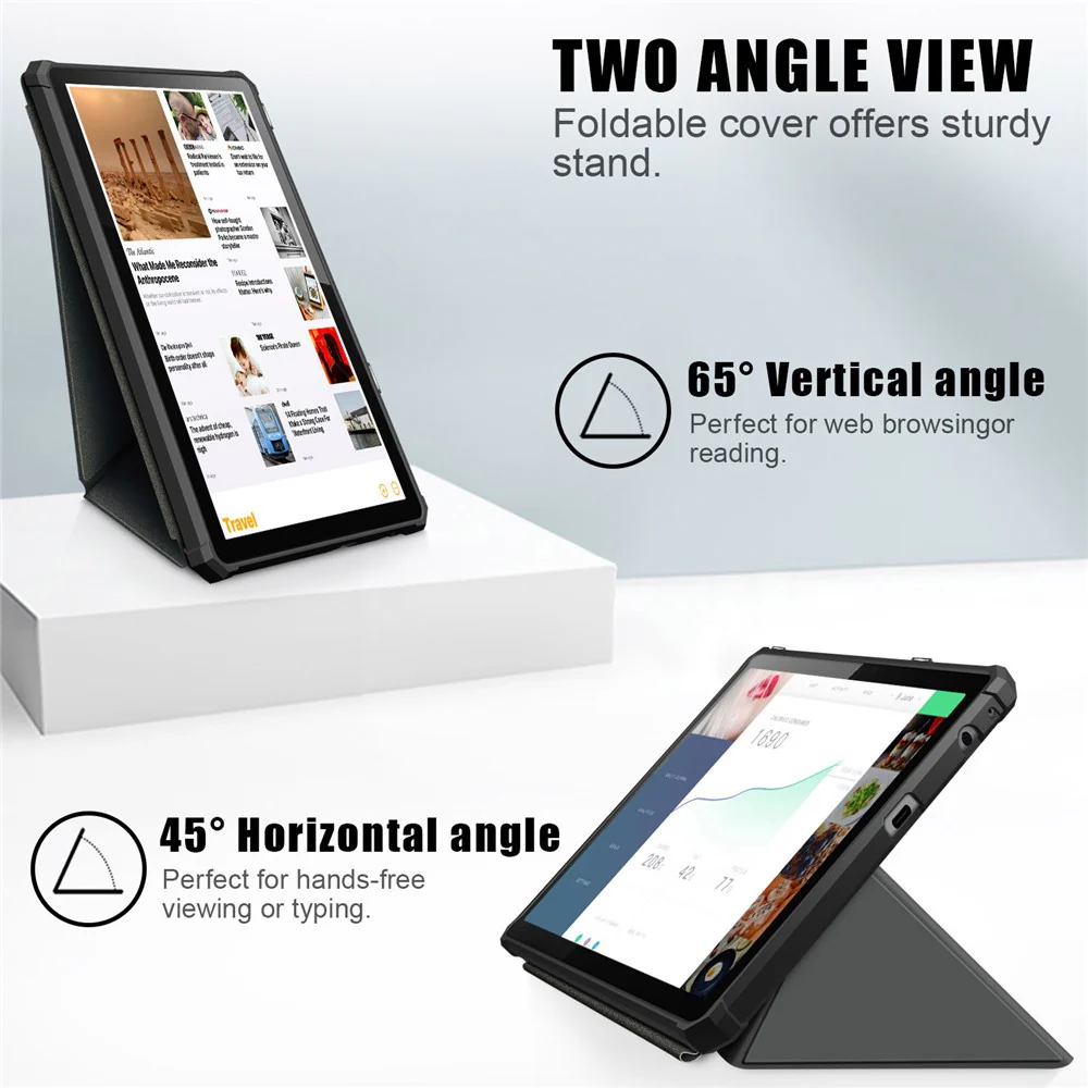 For Lenovo Tab M10 (Gen 3) 10.1 inch 328F Origami Stand Tablet Case PU Leather Anti-scratch Cover with Auto Wake/Sleep - Grey - Image 3