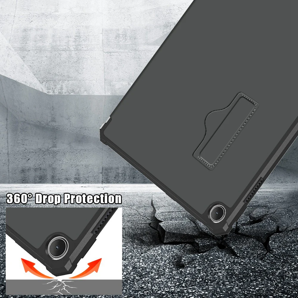 For Lenovo Tab M10 (Gen 3) 10.1 inch 328F Origami Stand Tablet Case PU Leather Anti-scratch Cover with Auto Wake/Sleep - Grey - Image 6