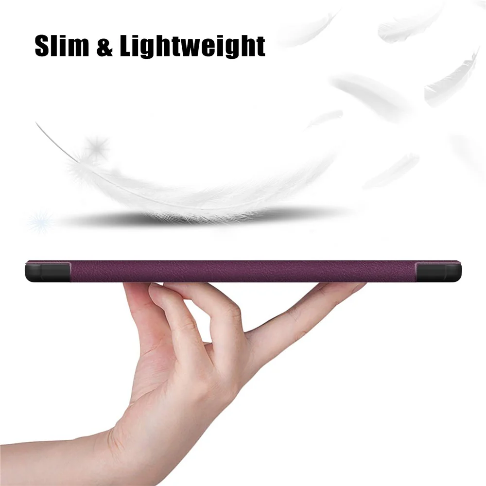 For Lenovo Tab M10 (Gen 3) 10.1-inch 328F Trifold Stand Tablet Case Microfiber Leather Auto Wake/Sleep Magnetic Closure Anti-scratch Protective Cover - Purple - Image 6