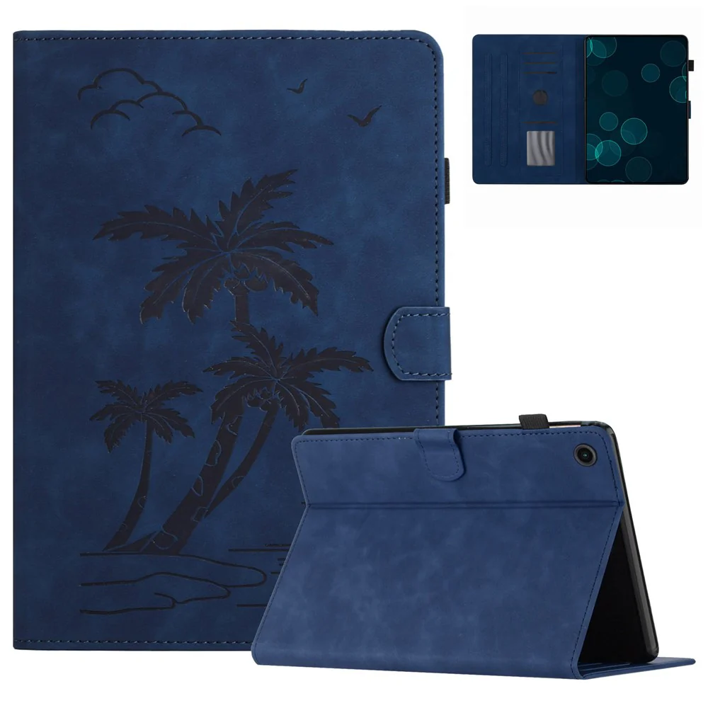 For Lenovo Tab M10 (Gen 3) Case Auto Sleep / Wake PU Leather Coconut Tree Pattern Tablet Cover - Blue