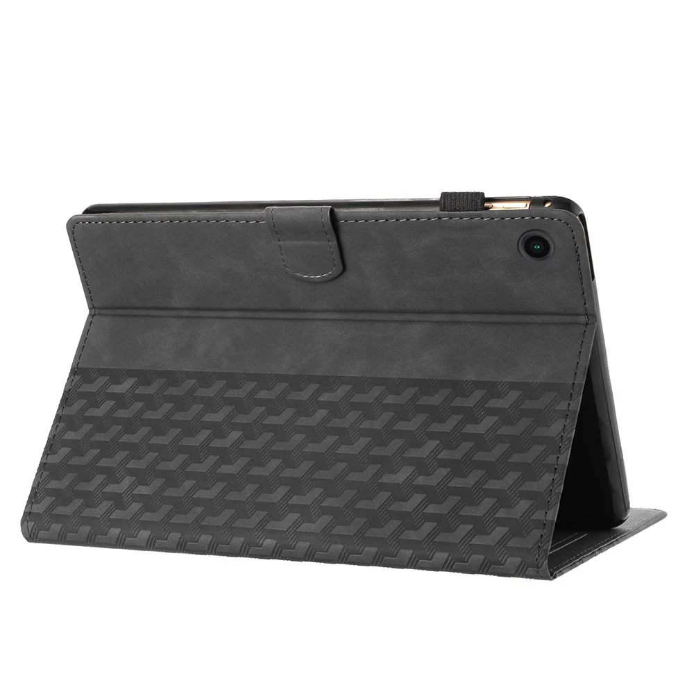For Lenovo Tab M10 (Gen 3) Case Card Holder Building Blocks Imprinted Tablet Stand Cover - Black - Image 3