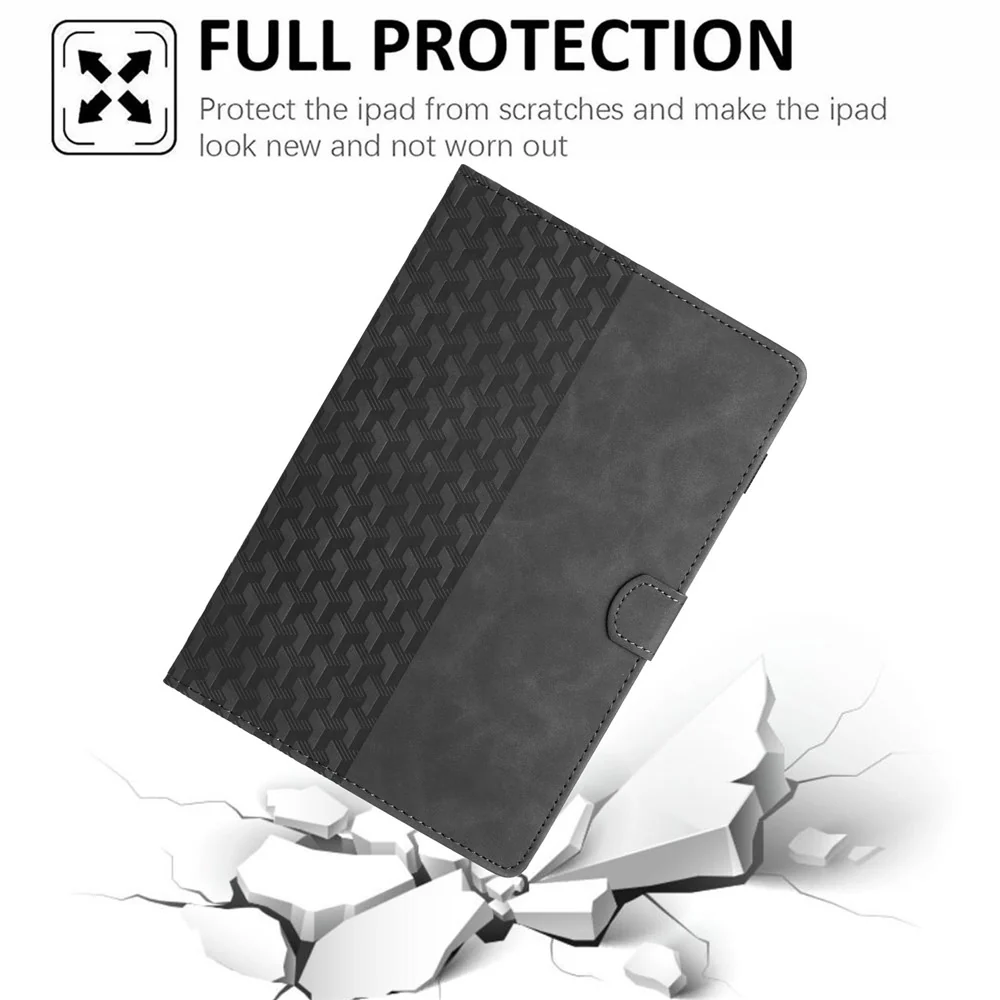 For Lenovo Tab M10 (Gen 3) Case Card Holder Building Blocks Imprinted Tablet Stand Cover - Black - Image 5