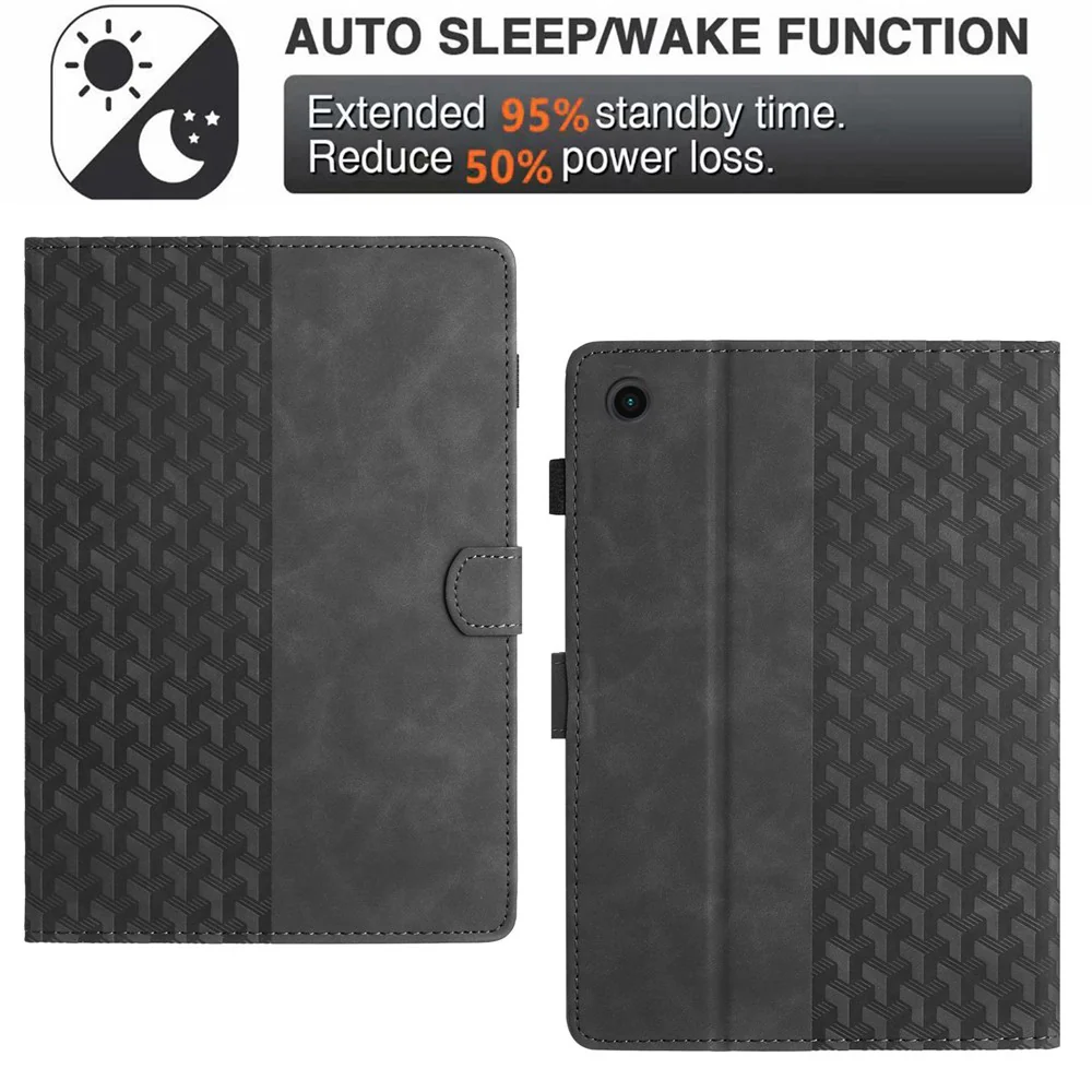 For Lenovo Tab M10 (Gen 3) Case Card Holder Building Blocks Imprinted Tablet Stand Cover - Black - Image 7