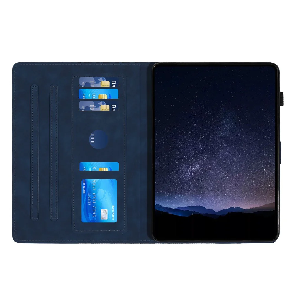 For Lenovo Tab M10 (Gen 3) Case Card Holder Building Blocks Imprinted Tablet Stand Cover - Blue - Image 2