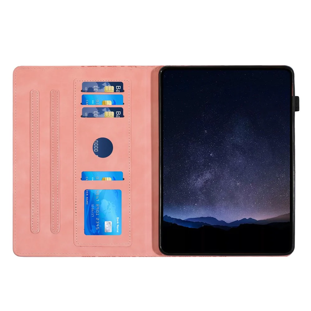 For Lenovo Tab M10 (Gen 3) Case Card Holder Building Blocks Imprinted Tablet Stand Cover - Pink - Image 2
