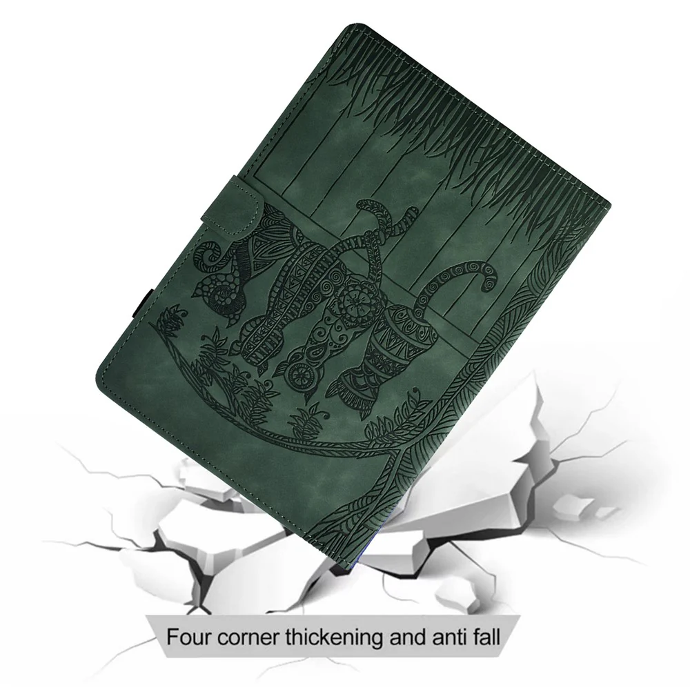 For Lenovo Tab M10 (Gen 3) Case Cats Imprinted PU Leather Card Slots Tablet Cover - Green - Image 7