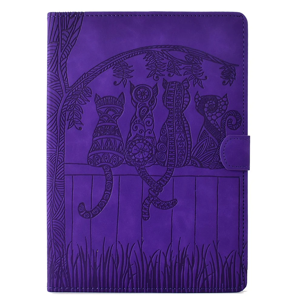 For Lenovo Tab M10 (Gen 3) Case Cats Imprinted PU Leather Card Slots Tablet Cover - Purple - Image 8