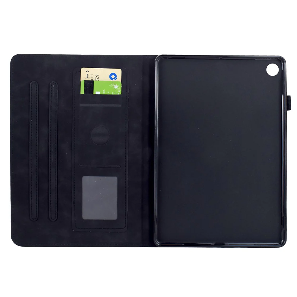 For Lenovo Tab M10 (Gen 3) Case Mandala Imprinted Leather Tablet Cover with Card Slots - Black - Image 2
