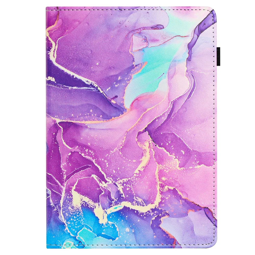 For Lenovo Tab M10 (Gen 3) Case Multi-Angle Viewing Smart PU Leather Marble Cover - Purple - Image 8