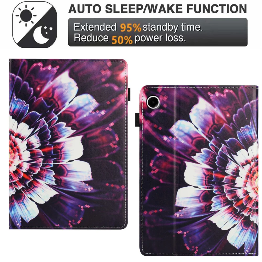 For Lenovo Tab M10 (Gen 3) Case Pattern Leather Tablet Cover with Auto Sleep / Wake, Card Holder - Flower Fox - Image 6