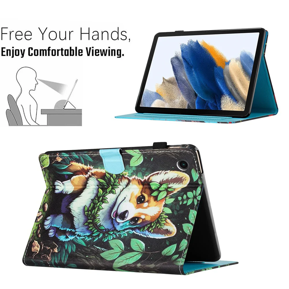 For Lenovo Tab M10 (Gen 3) Case Pattern Printed Card Holder PU Leather Tablet Cover - Corgi - Image 5