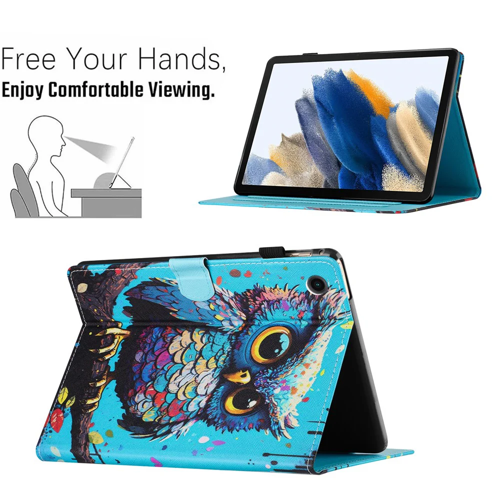 For Lenovo Tab M10 (Gen 3) Case Pattern Printed Card Holder PU Leather Tablet Cover - Owl - Image 5