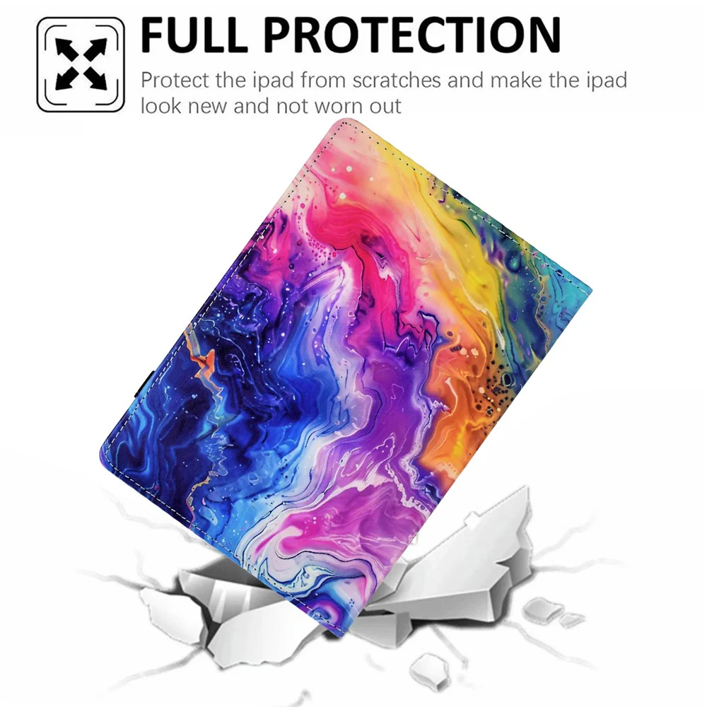 For Lenovo Tab M10 (Gen 3) Case Pattern Printing Card Holder Leather Tablet Stand Cover - Marble Pattern - Image 7