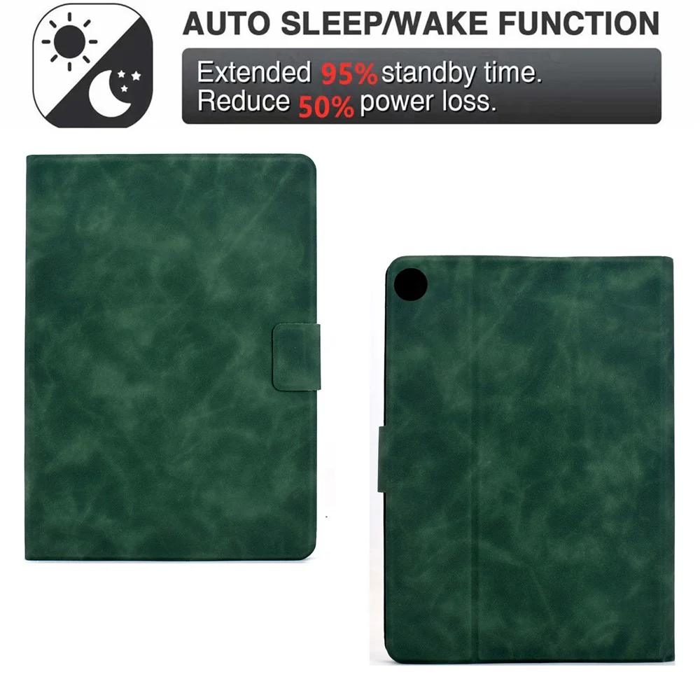 For Lenovo Tab M10 (Gen 3) Case PU Leather Tablet Cover with Card Slots - Green - Image 4