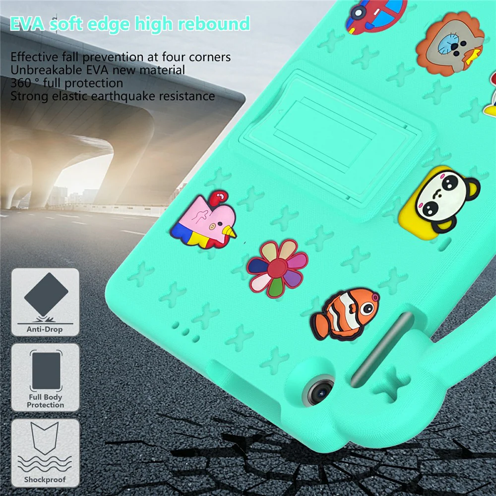 For Lenovo Tab M10 (Gen 3) Drop-proof EVA Protective Tablet Cover Anti-scratch Tablet Case with Kickstand - Green - Image 5