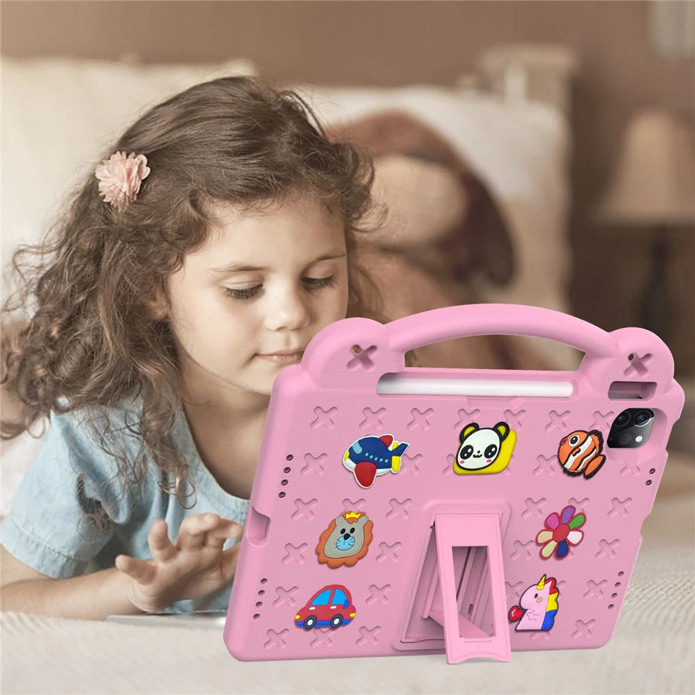 For Lenovo Tab M10 (Gen 3) Drop-proof EVA Protective Tablet Cover Anti-scratch Tablet Case with Kickstand - Pink - Image 4