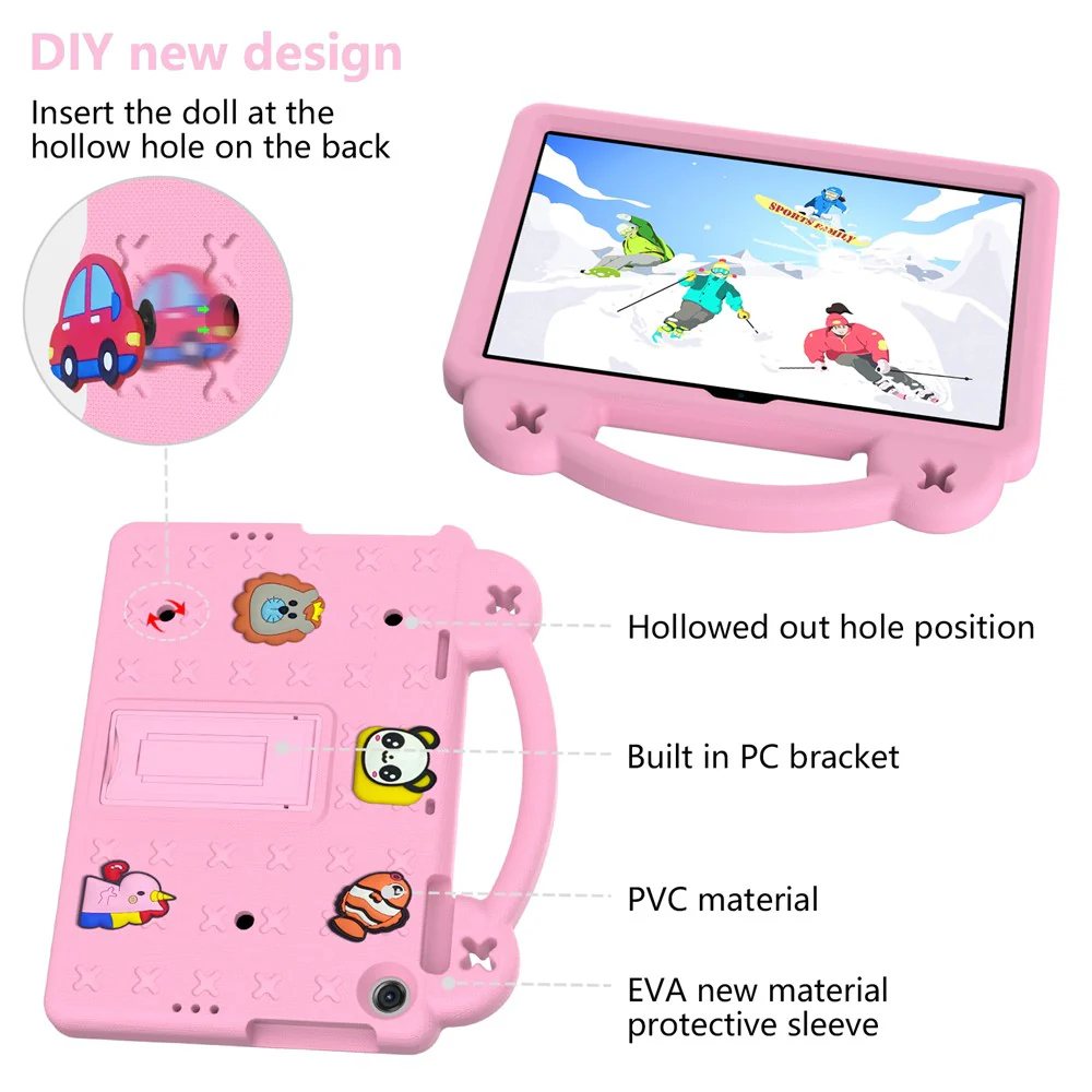 For Lenovo Tab M10 (Gen 3) Drop-proof EVA Protective Tablet Cover Anti-scratch Tablet Case with Kickstand - Pink - Image 6