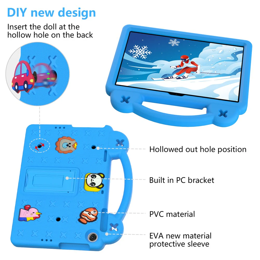 For Lenovo Tab M10 (Gen 3) Drop-proof EVA Protective Tablet Cover Anti-scratch Tablet Case with Kickstand - Sky Blue - Image 6