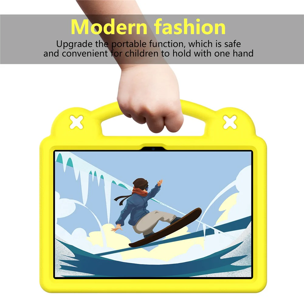For Lenovo Tab M10 (Gen 3) Drop-proof EVA Protective Tablet Cover Anti-scratch Tablet Case with Kickstand - Yellow - Image 6