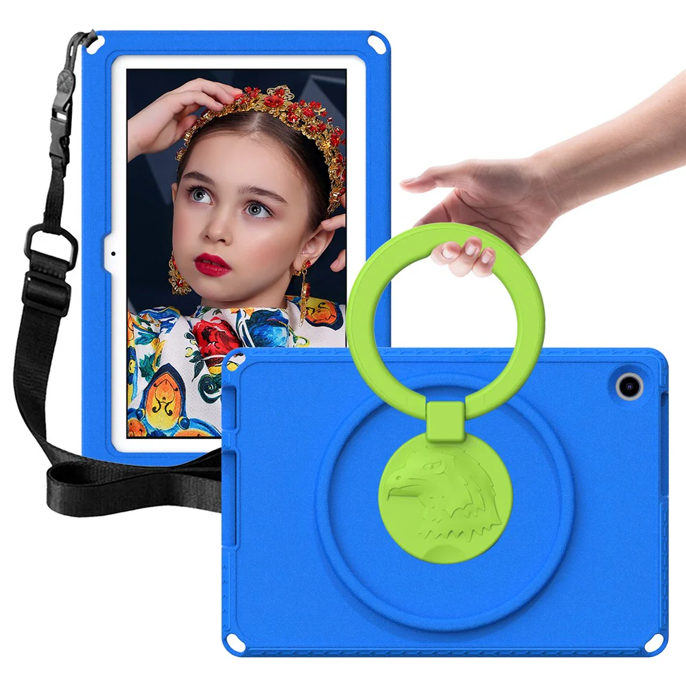 For Lenovo Tab M10 (Gen 3) Hand Grip Kickstand Tablet Case Anti-drop EVA+PC Tablet Cover - Blue - Image 2