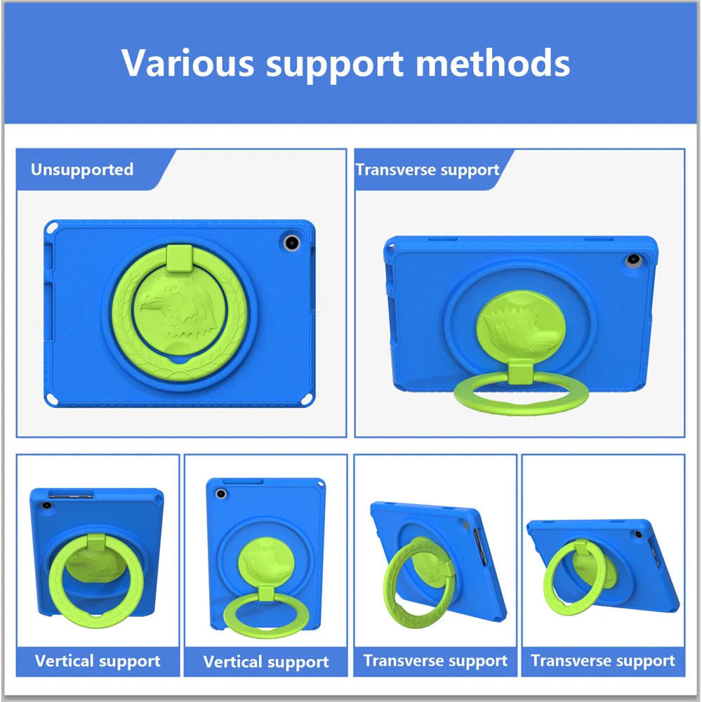 For Lenovo Tab M10 (Gen 3) Hand Grip Kickstand Tablet Case Anti-drop EVA+PC Tablet Cover - Blue - Image 7