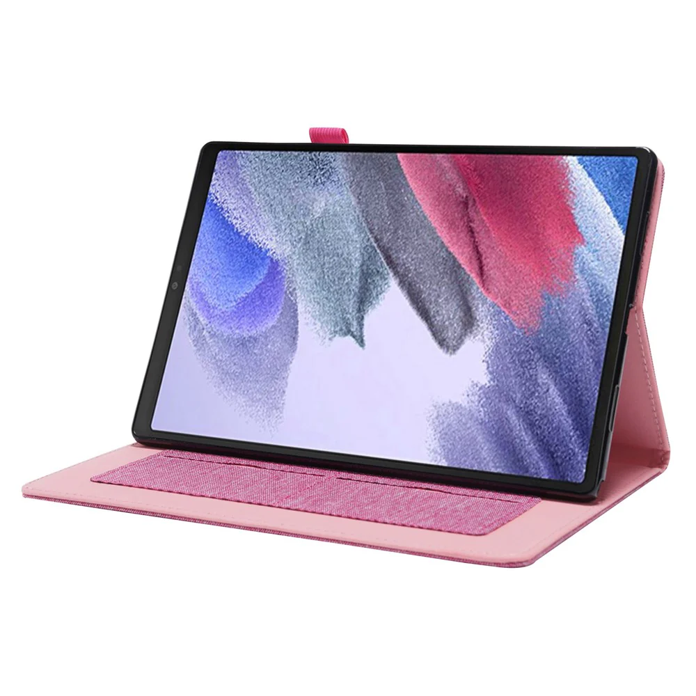 For Lenovo Tab M10 (Gen 3) Leather Case Business Folio Stand Tablet Cover with Card Slot - Pink - Image 2