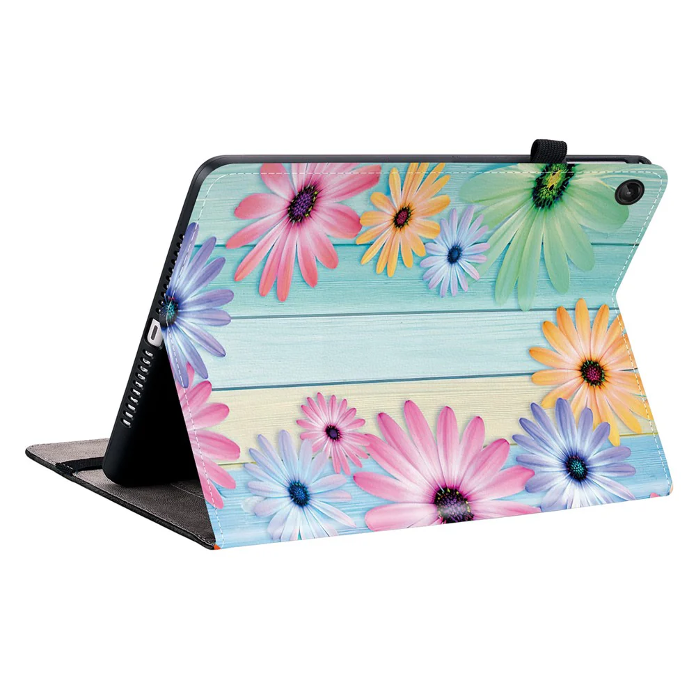 For Lenovo Tab M10 (Gen 3) Leather Case Pattern Printed Stand Tablet Cover with Card Slots - Sunflower - Image 4
