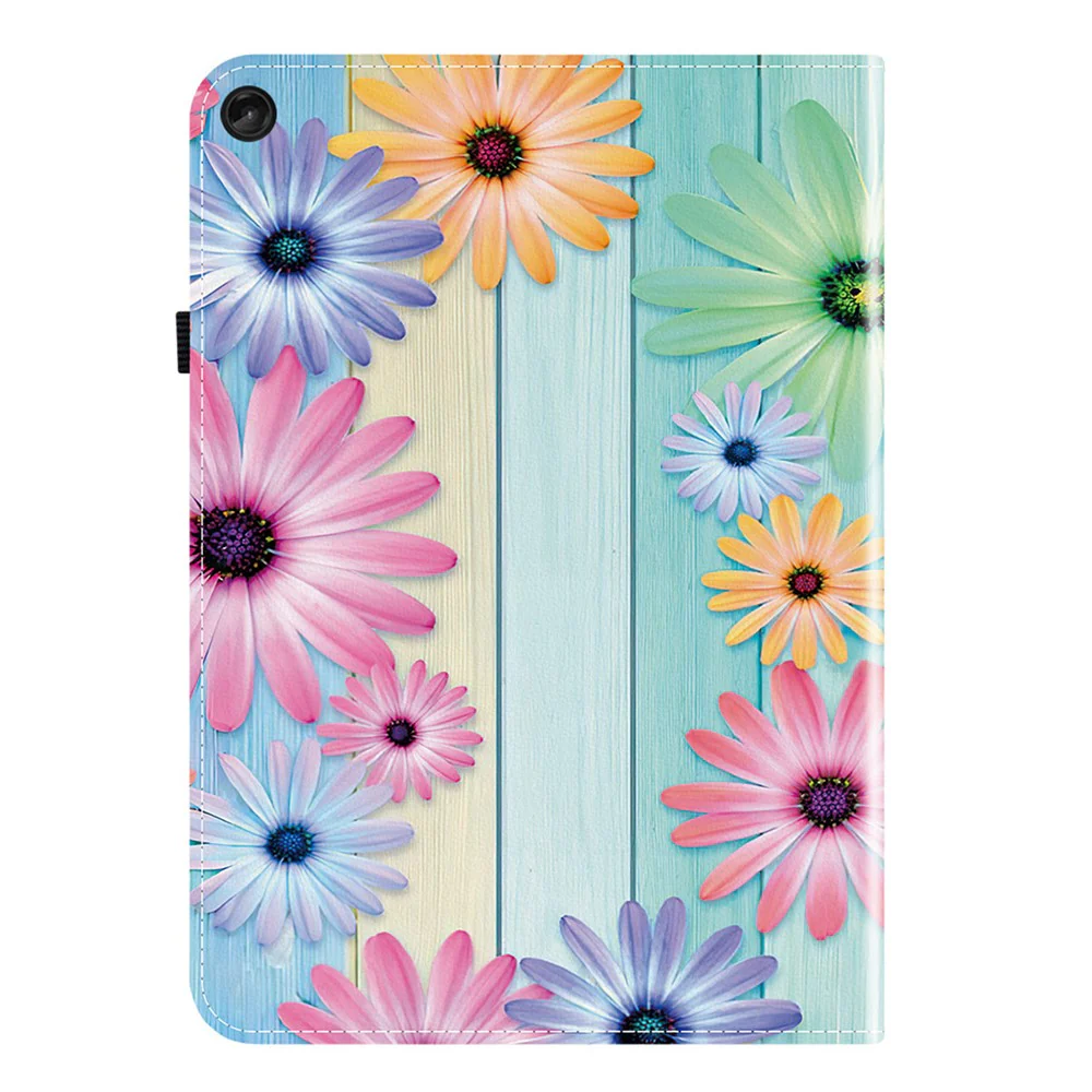 For Lenovo Tab M10 (Gen 3) Leather Case Pattern Printed Stand Tablet Cover with Card Slots - Sunflower - Image 6