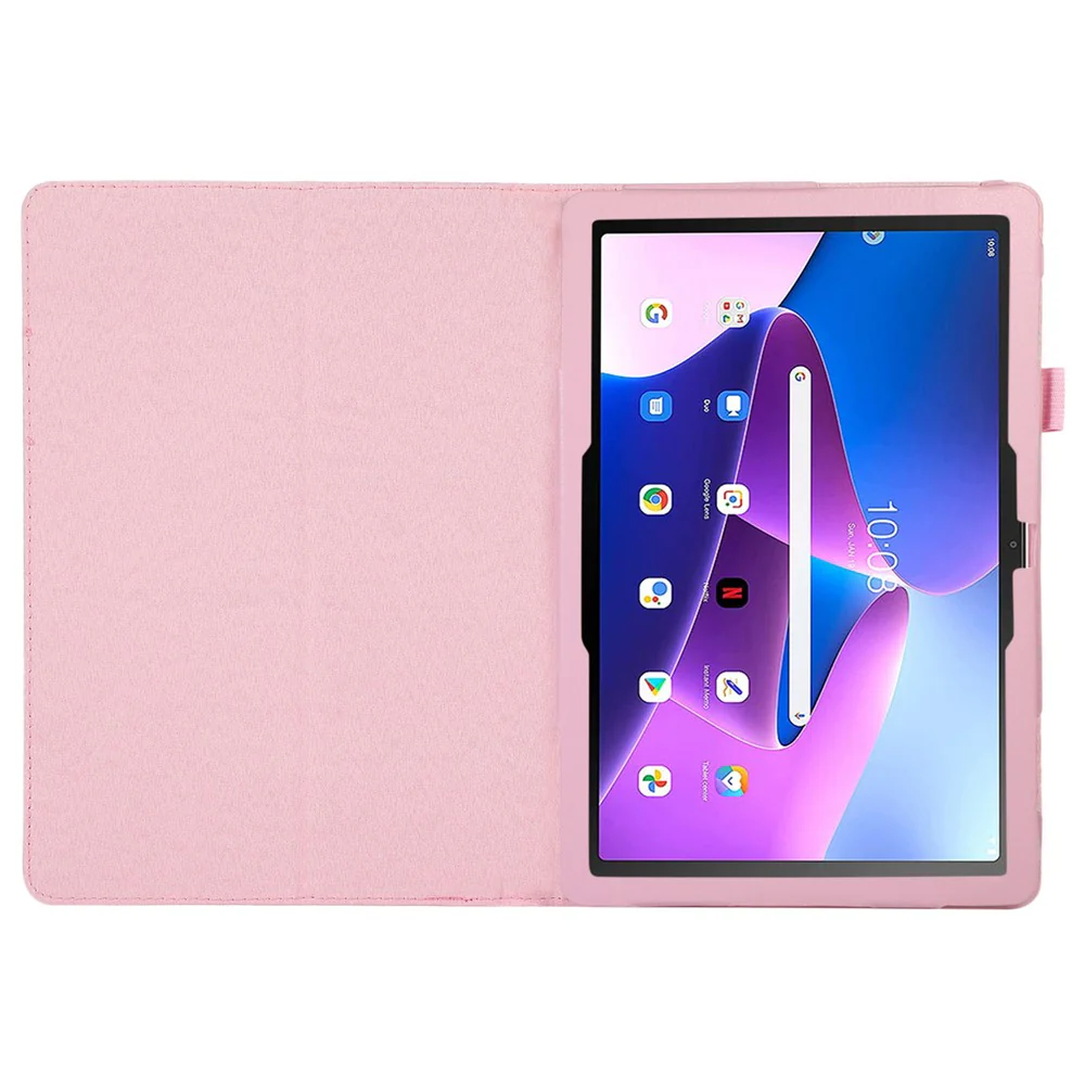 For Lenovo Tab M10 (Gen 3) Litchi Texture PU Leather Case Full Protection Stand Tablet Cover - Pink - Image 2