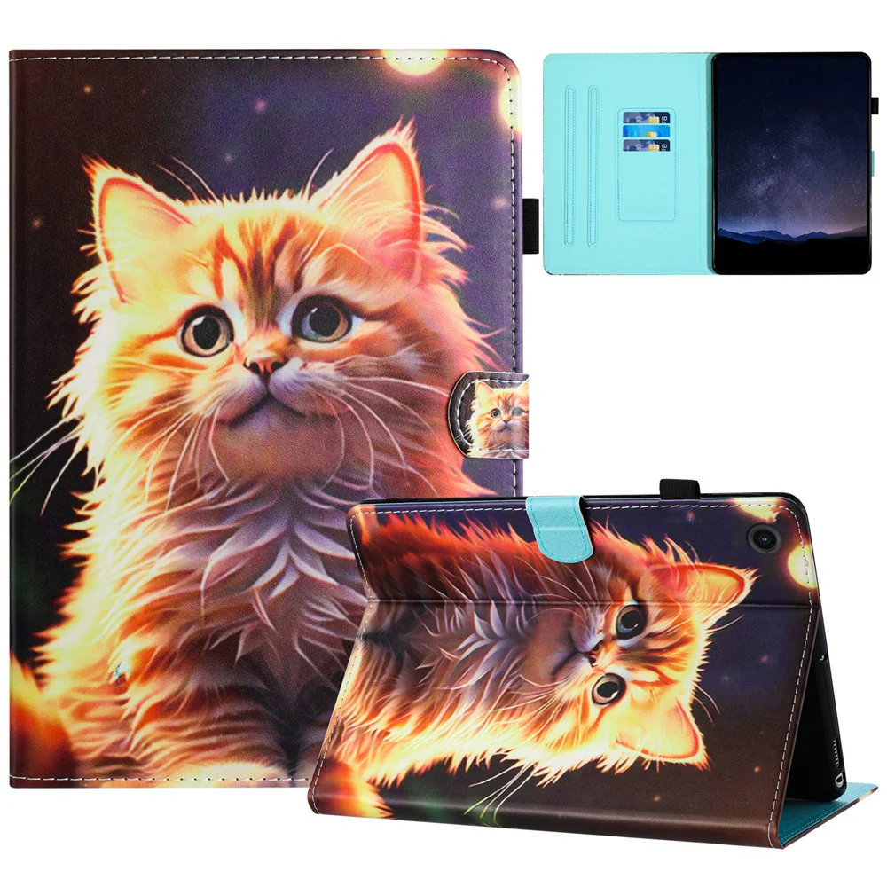 For Lenovo Tab M10 (Gen 3) Magnetic Tablet Case Wholesale PU Leather Pattern Stand Cover - Cat