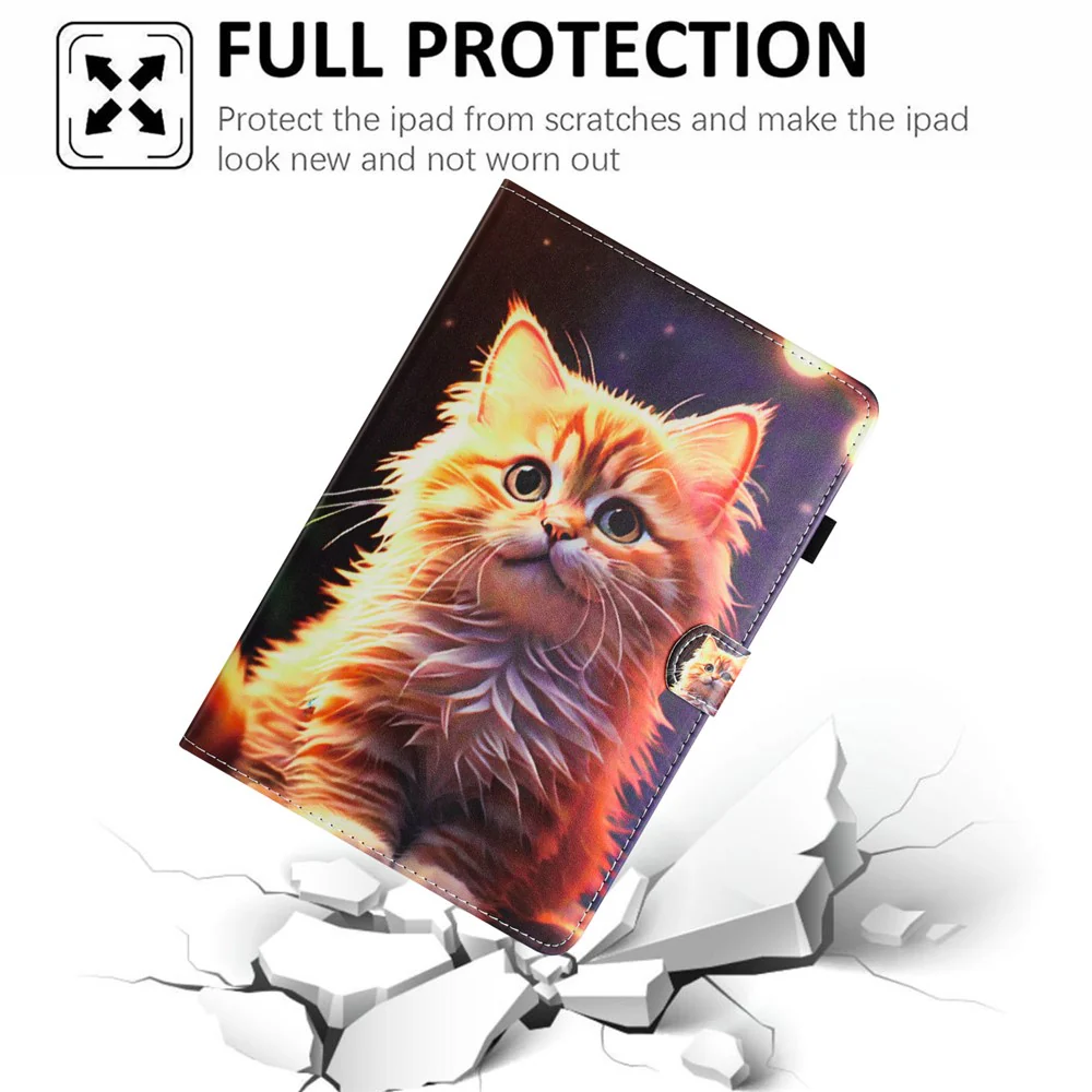 For Lenovo Tab M10 (Gen 3) Magnetic Tablet Case Wholesale PU Leather Pattern Stand Cover - Cat - Image 5