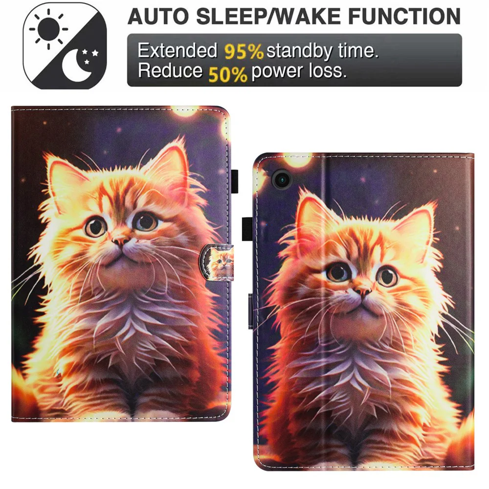 For Lenovo Tab M10 (Gen 3) Magnetic Tablet Case Wholesale PU Leather Pattern Stand Cover - Cat - Image 7