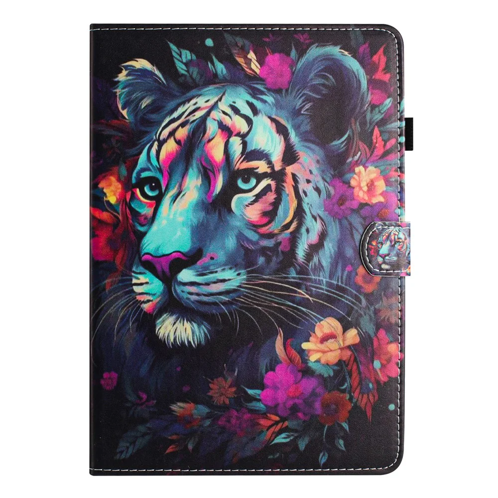 For Lenovo Tab M10 (Gen 3) Magnetic Tablet Case Wholesale PU Leather Pattern Stand Cover - Tiger - Image 8