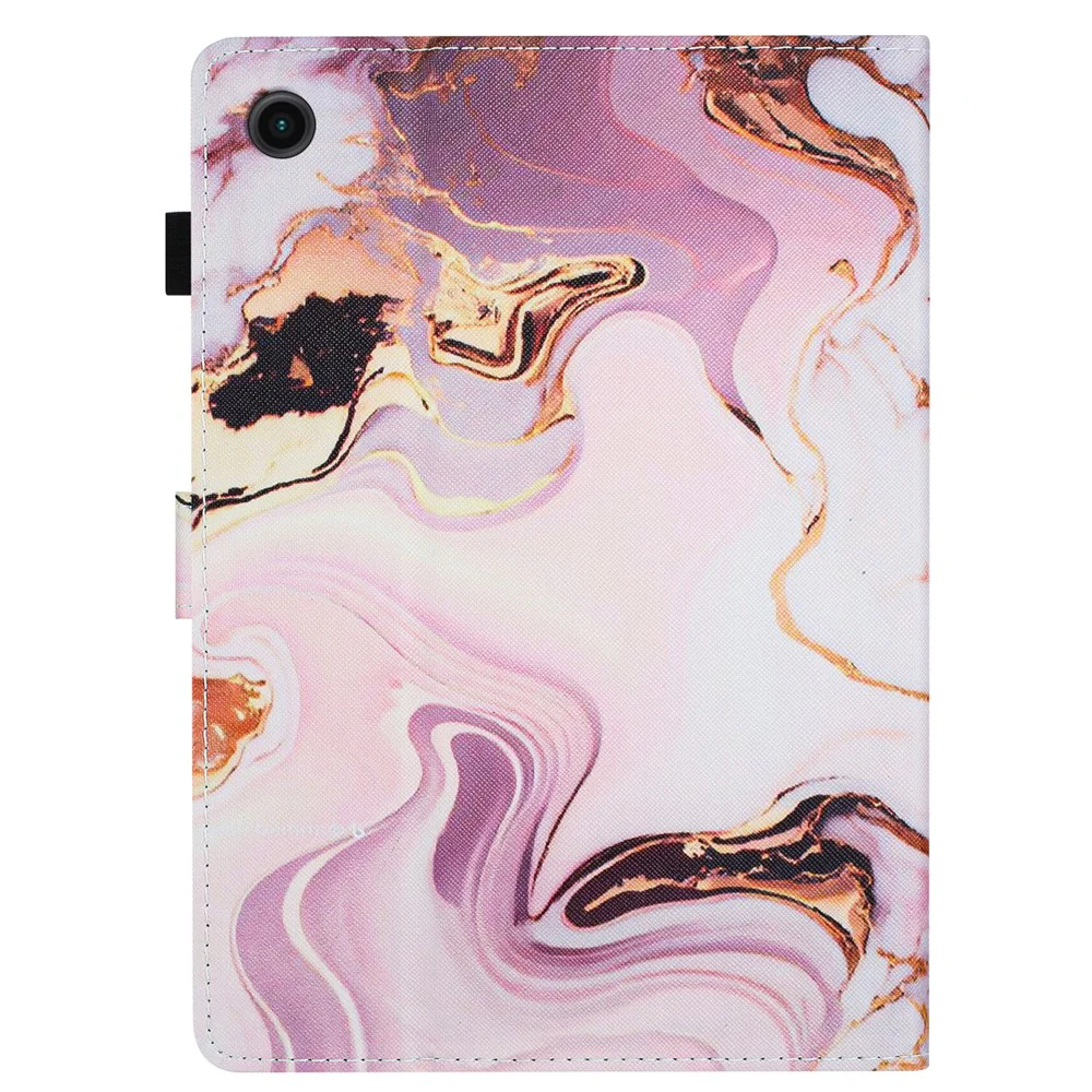 For Lenovo Tab M10 (Gen 3) Pattern Case Leather Auto Sleep / Wake Tablet Cover - Gold+Pink Marble - Image 7